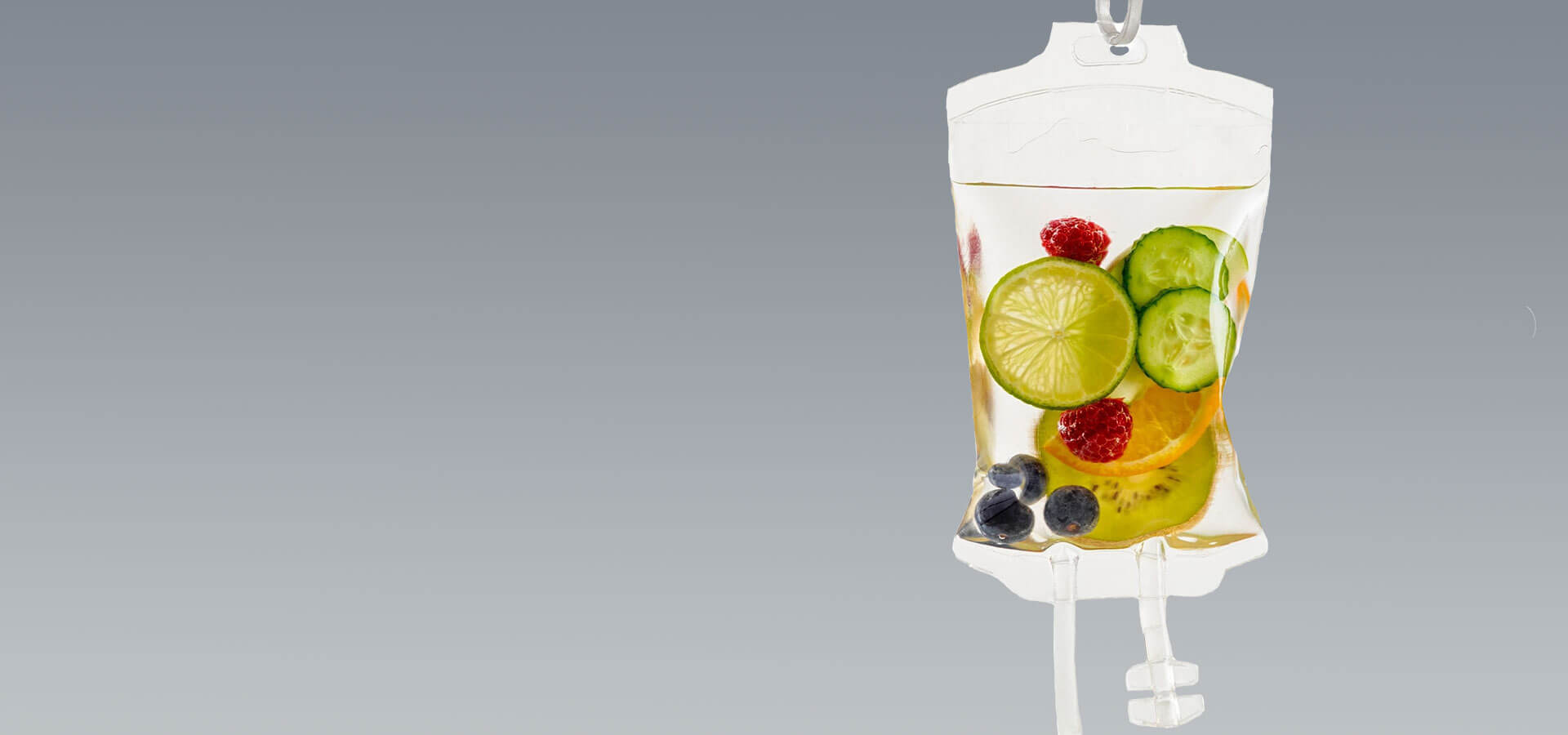 IV Therapy bag with fruit and vegetables inside from IV Therapy Long Island
